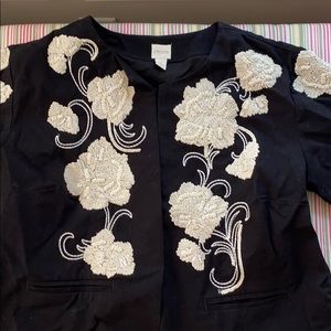 Chico’s flower embroidered jacket